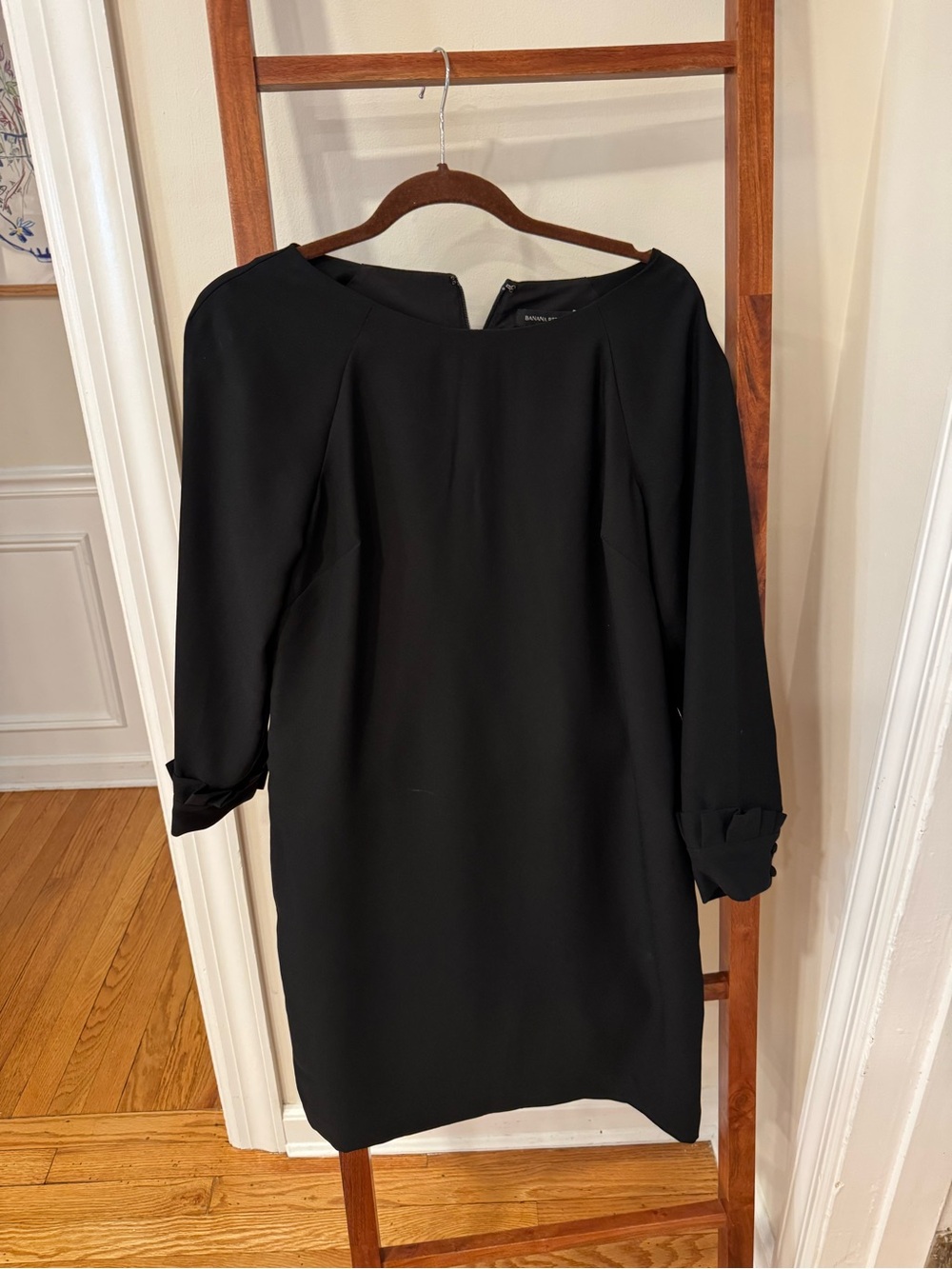 Banana Republic Black Long Sleeve Shift Dress